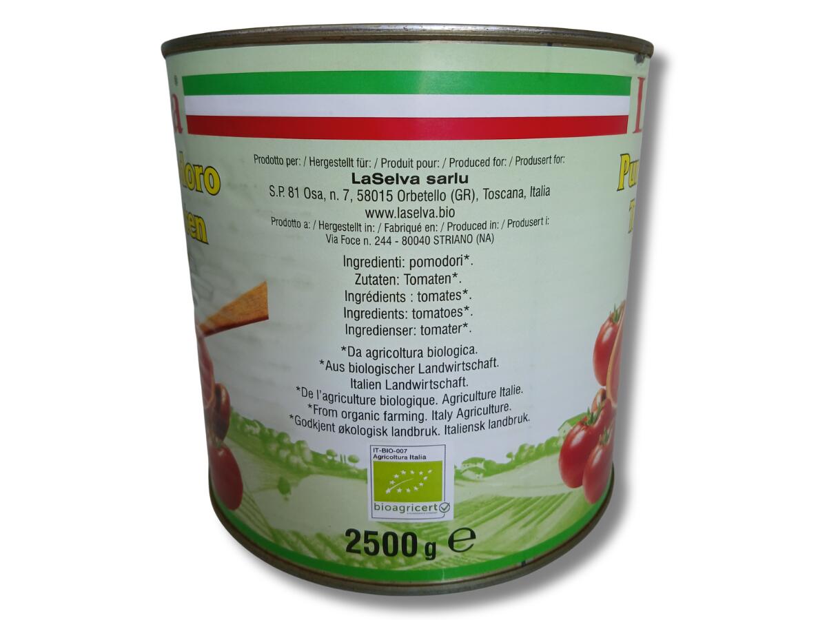 etichetta 1 PASSATA DI POMODORO 2,5 KG BIO